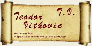 Teodor Vitković vizit kartica